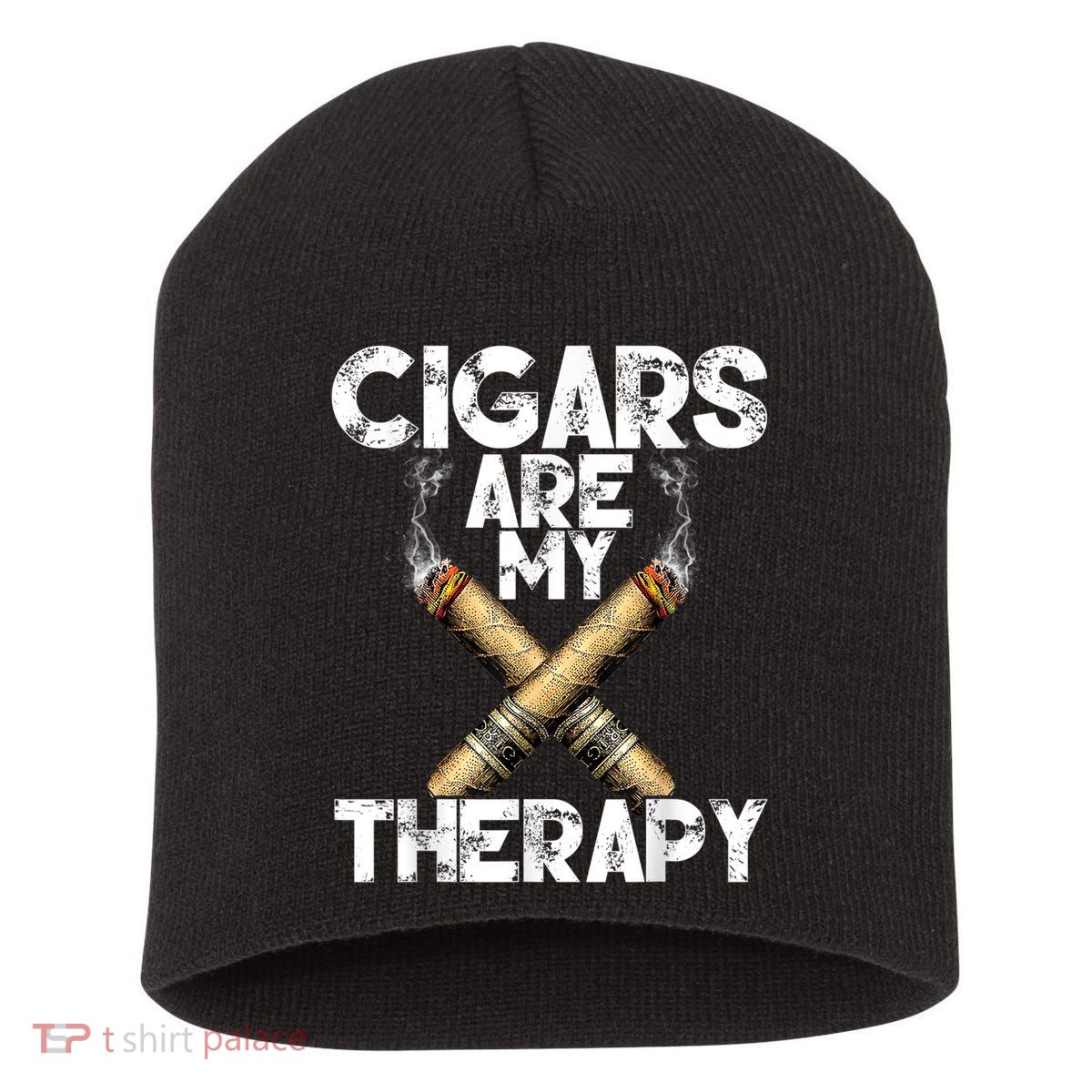 Cool Funny Cigar For Men Cigars Are My Therapy Short Acrylic Beanie