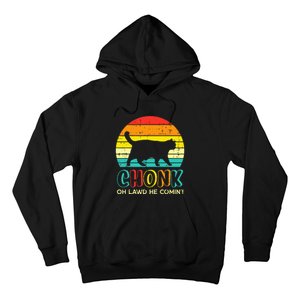 Chonk Fat Cat Meme Sunset Funny Black Kitten Hoodie