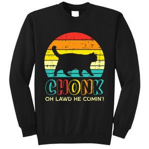 Chonk Fat Cat Meme Sunset Funny Black Kitten Sweatshirt