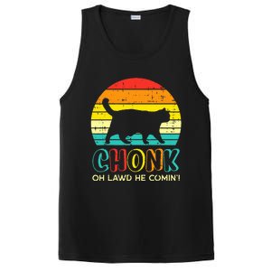 Chonk Fat Cat Meme Sunset Funny Black Kitten PosiCharge Competitor Tank