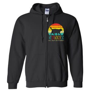 Chonk Fat Cat Meme Sunset Funny Black Kitten Full Zip Hoodie