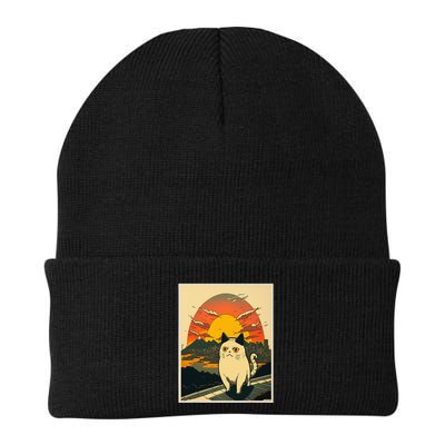 Catzilla Funny Ca Vintage Ca Cat Lover Wave Beanie