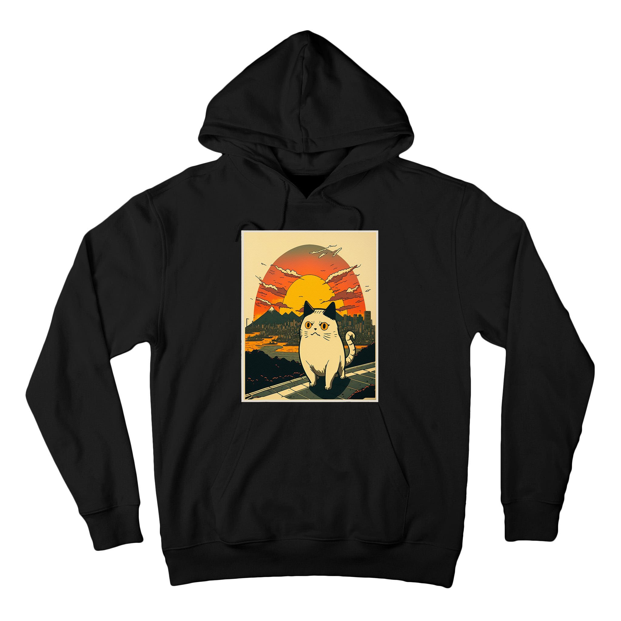 Catzilla Funny Ca Vintage Ca Cat Lover Wave Tall Hoodie