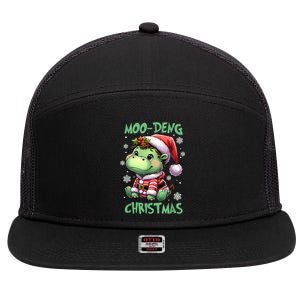 Chrismats Family Cute Hippo Baby Pigmy Moodeng Xmas Gift 7 Panel Mesh Trucker Snapback Hat