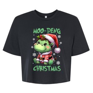 Chrismats Family Cute Hippo Baby Pigmy Moodeng Xmas Gift Bella+Canvas Jersey Crop Tee