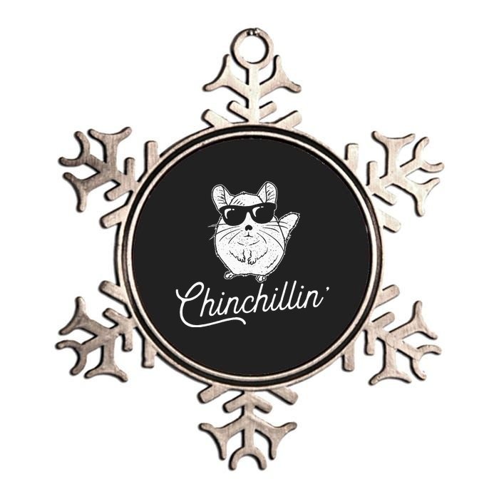 Chinchillin Funny Chinchilla Lovers Metallic Star Ornament