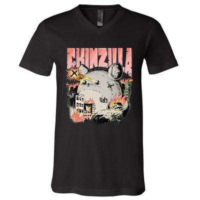 CHINZILLA Funny Chinchilla Saying Gift Chinchillas Owners V-Neck T-Shirt