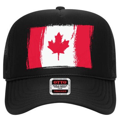 Canadian Flag Canada Flag Canada Lover High Crown Mesh Back Trucker Hat