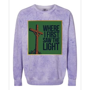 Christian Faithbased Cross Design Colorblast Crewneck Sweatshirt