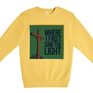 Christian Faithbased Cross Design Premium Crewneck Sweatshirt