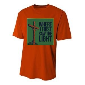 Christian Faithbased Cross Design Performance Sprint T-Shirt