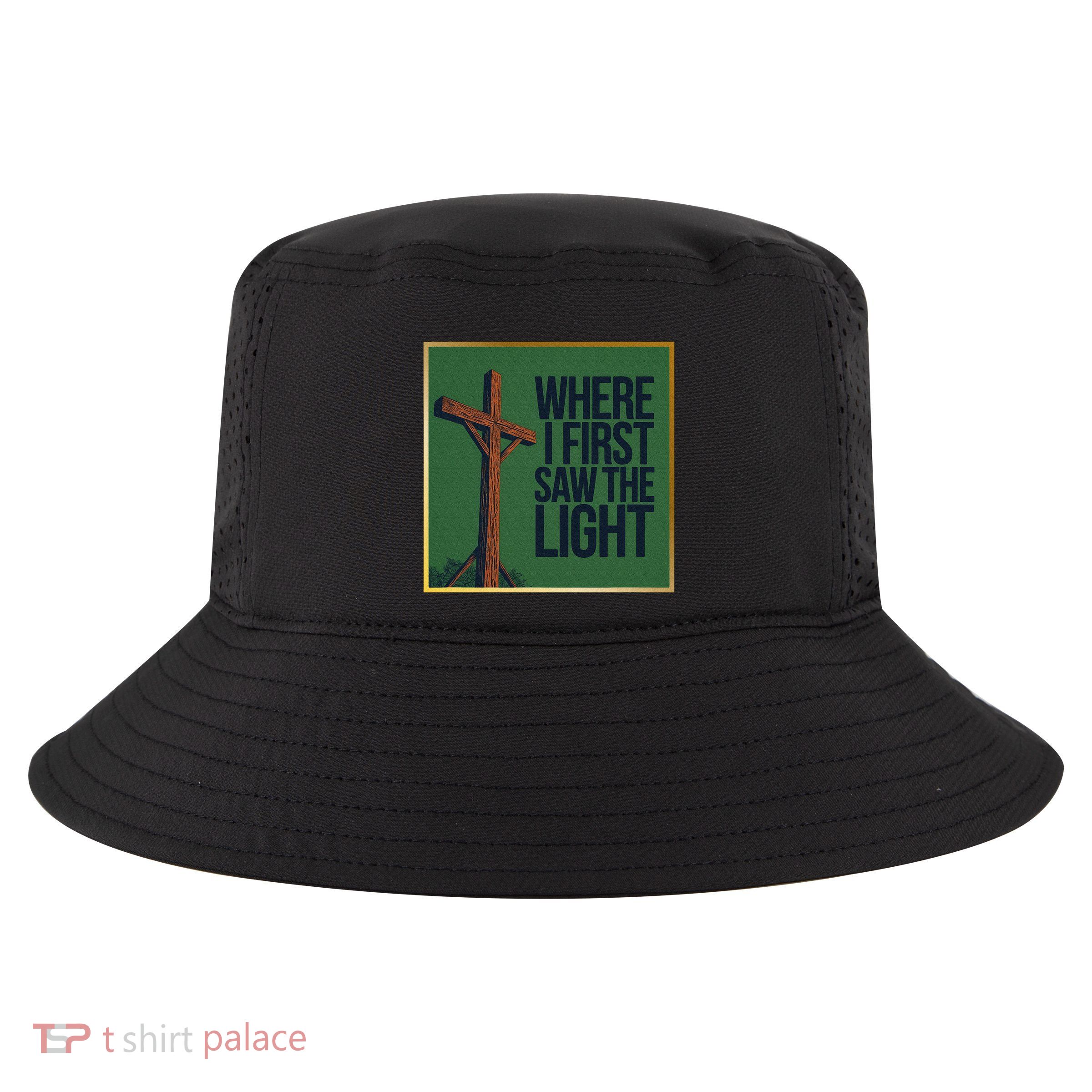 Christian Faithbased Cross Design Cool Comfort Performance Bucket Hat