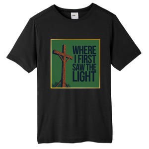 Christian Faithbased Cross Design Tall Fusion ChromaSoft Performance T-Shirt