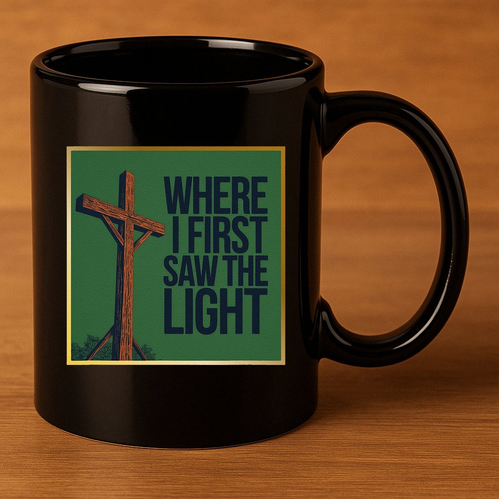 Christian Faithbased Cross Design 11oz C Handle Ceramic Mug