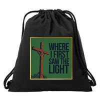 Christian Faithbased Cross Design Drawstring Bag