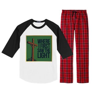 Christian Faithbased Cross Design Raglan Sleeve Pajama Set