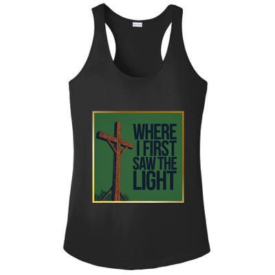Christian Faithbased Cross Design Ladies PosiCharge Competitor Racerback Tank