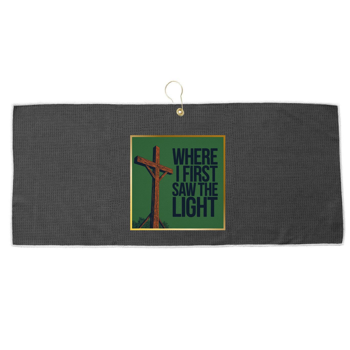 Christian Faithbased Cross Design Large Microfiber Waffle Golf Towel