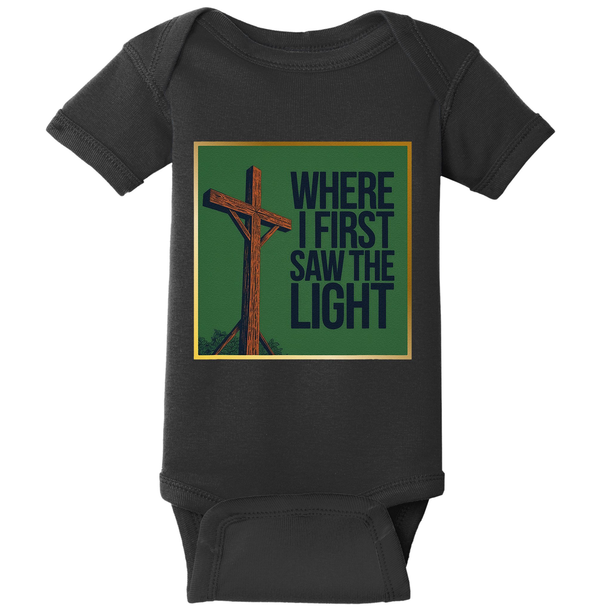 Christian Faithbased Cross Design Baby Bodysuit