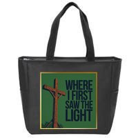 Christian Faithbased Cross Design Zip Tote Bag
