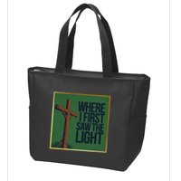 Christian Faithbased Cross Design Zip Tote Bag