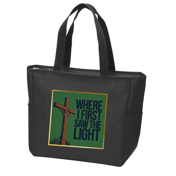 Christian Faithbased Cross Design Zip Tote Bag