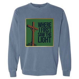 Christian Faithbased Cross Design Garment-Dyed Sweatshirt