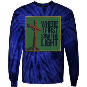 Christian Faithbased Cross Design Tie-Dye Long Sleeve Shirt