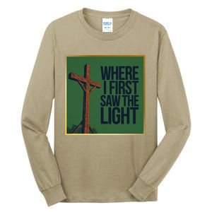 Christian Faithbased Cross Design Tall Long Sleeve T-Shirt