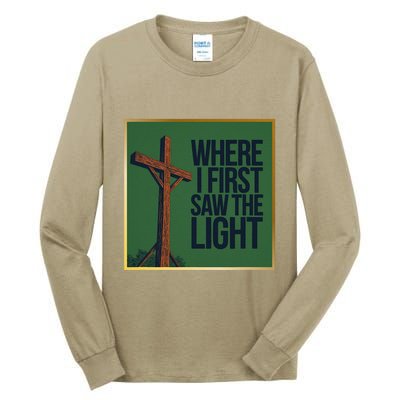 Christian Faithbased Cross Design Tall Long Sleeve T-Shirt