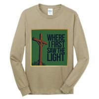 Christian Faithbased Cross Design Tall Long Sleeve T-Shirt