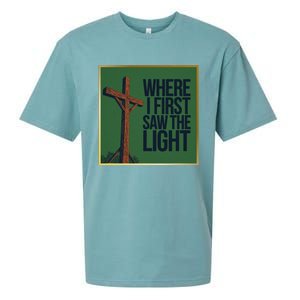 Christian Faithbased Cross Design Sueded Cloud Jersey T-Shirt