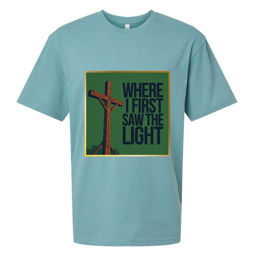 Christian Faithbased Cross Design Sueded Cloud Jersey T-Shirt