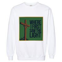 Christian Faithbased Cross Design Garment-Dyed Sweatshirt