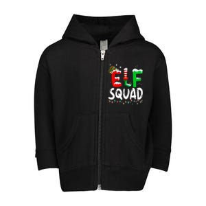 Cute Family Christmas Matching Pajamas Xmas Elf Squad Toddler Zip Fleece Hoodie