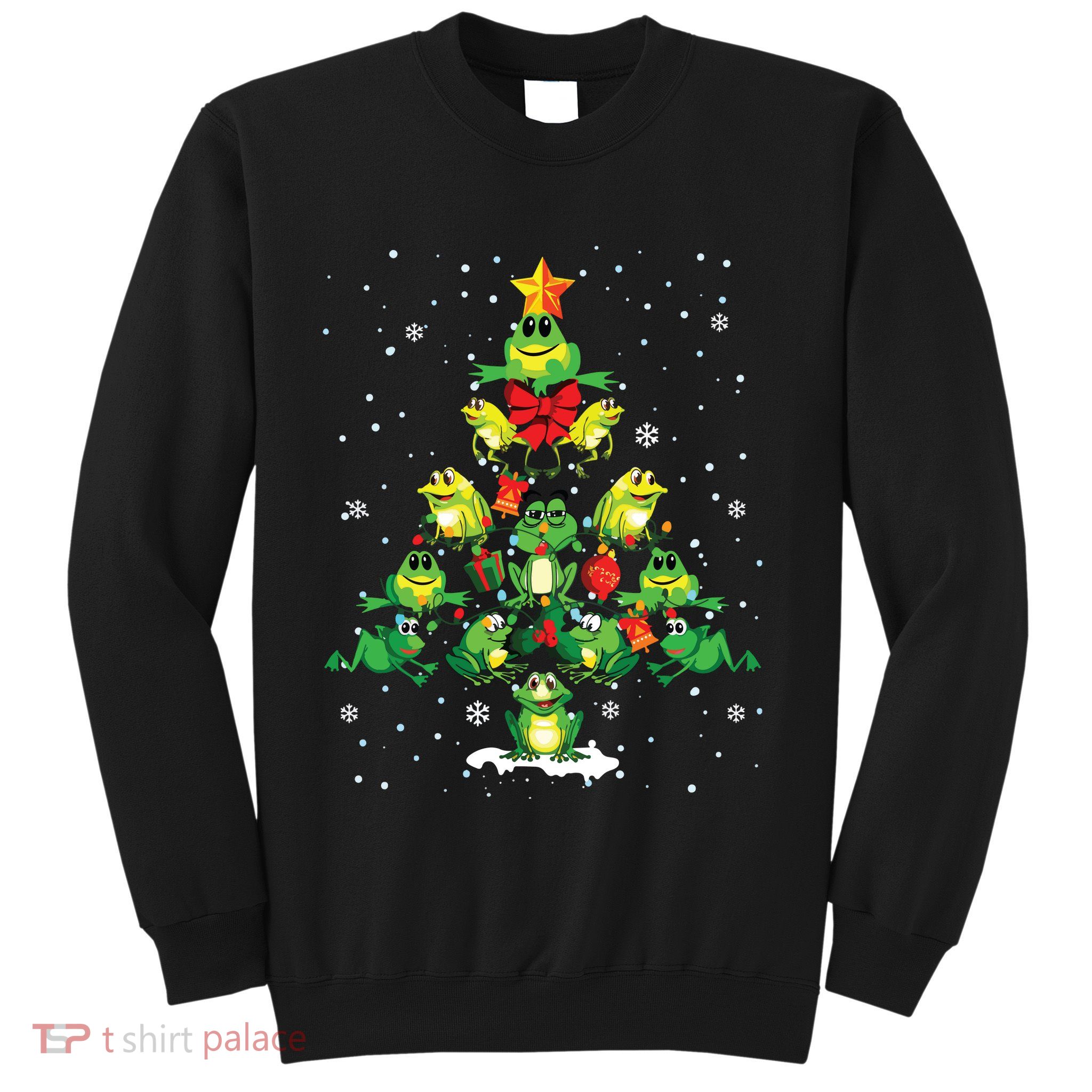 Cute Frog Christmas Tree Gift Decor Xmas Tree Sweatshirt