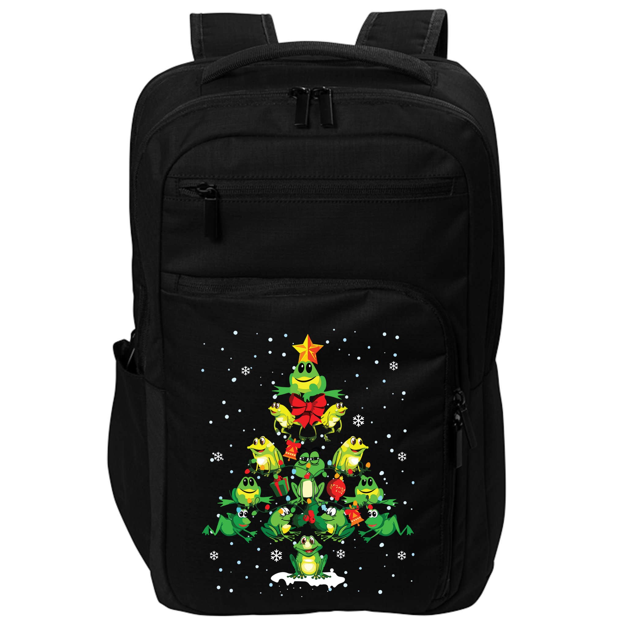 Cute Frog Christmas Tree Gift Decor Xmas Tree Impact Tech Backpack