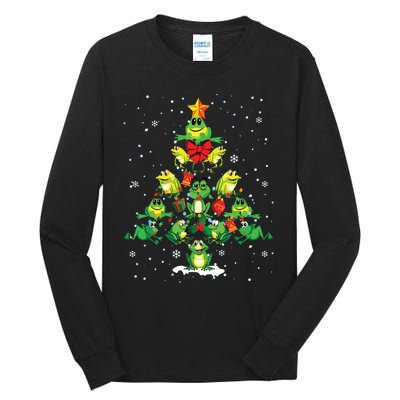 Cute Frog Christmas Tree Gift Decor Xmas Tree Tall Long Sleeve T-Shirt