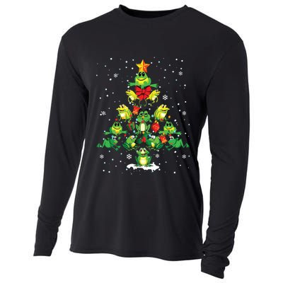 Cute Frog Christmas Tree Gift Decor Xmas Tree Cooling Performance Long Sleeve Crew