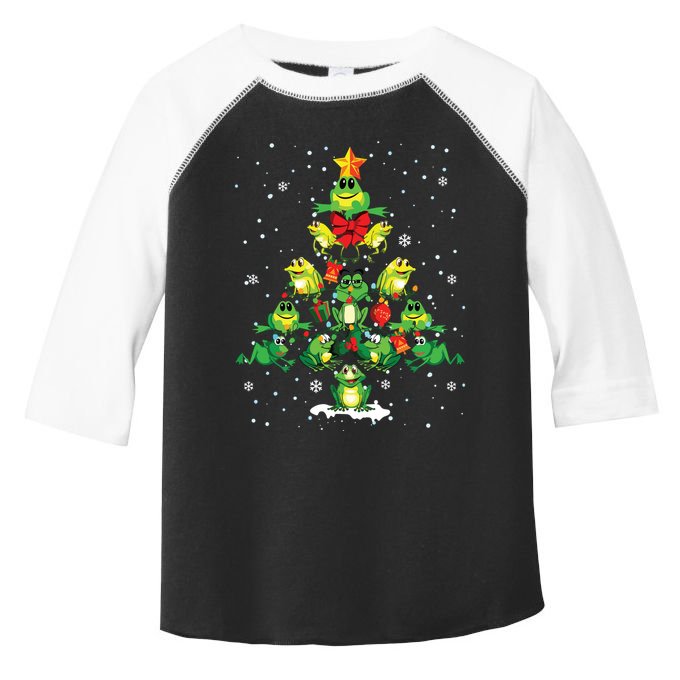 Cute Frog Christmas Tree Gift Decor Xmas Tree Toddler Fine Jersey T-Shirt