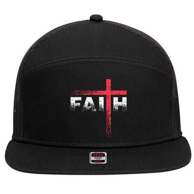 Christian Faith & Cross Christian Faith & Cross 7 Panel Mesh Trucker Snapback Hat