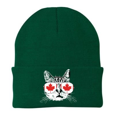 Canada Flag Canadian Cat Sunglasses Funny Knit Cap Winter Beanie