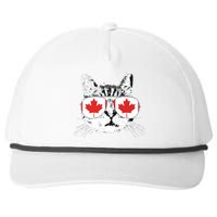 Canada Flag Canadian Cat Sunglasses Funny Snapback Five-Panel Rope Hat