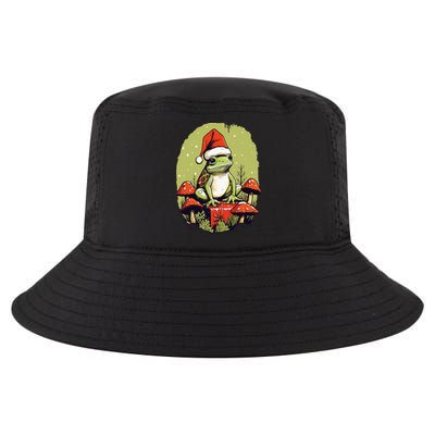 Christmas Frog Cottagecore Cute Mushroom Aesthetic Xmas Cool Comfort Performance Bucket Hat