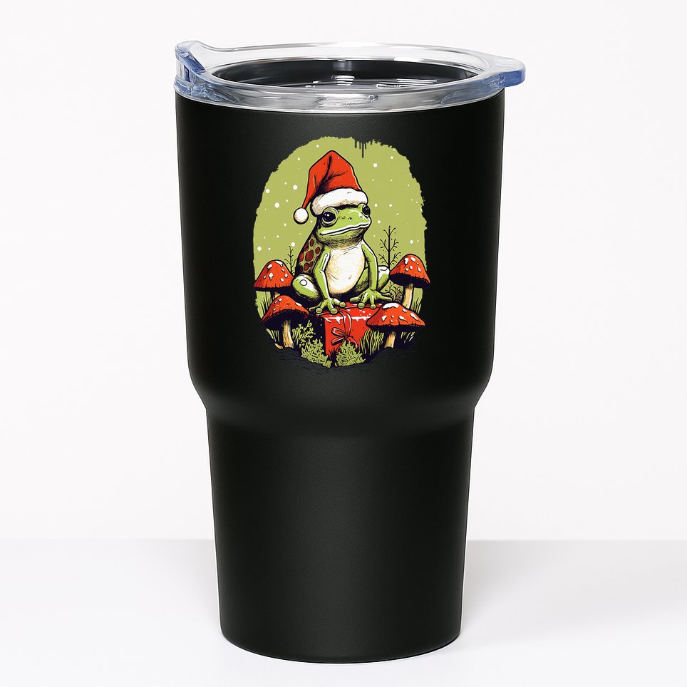 Christmas Frog Cottagecore Cute Mushroom Aesthetic Xmas Tumbler