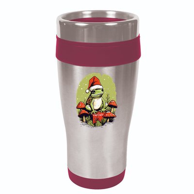 Christmas Frog Cottagecore Cute Mushroom Aesthetic Xmas 16oz Travel Tumbler