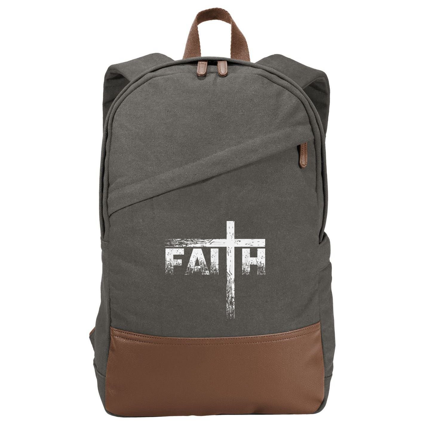 Christian Faith & Cross Christian Faith Cotton Canvas Backpack