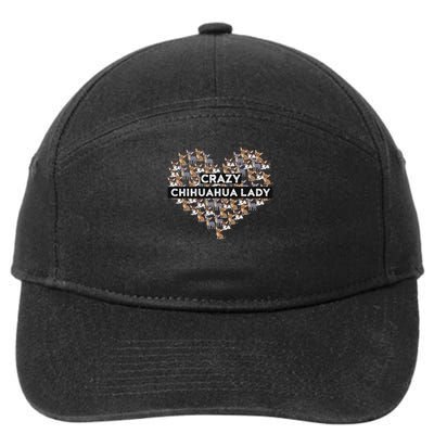 Chihuahua Funny Crazy Chihuahua Lady 7-Panel Snapback Hat