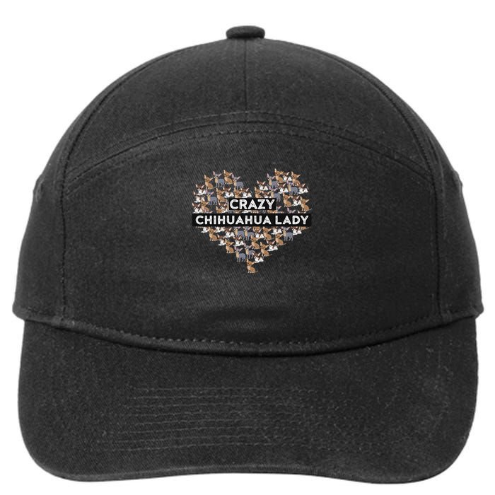 Chihuahua Funny Crazy Chihuahua Lady 7-Panel Snapback Hat