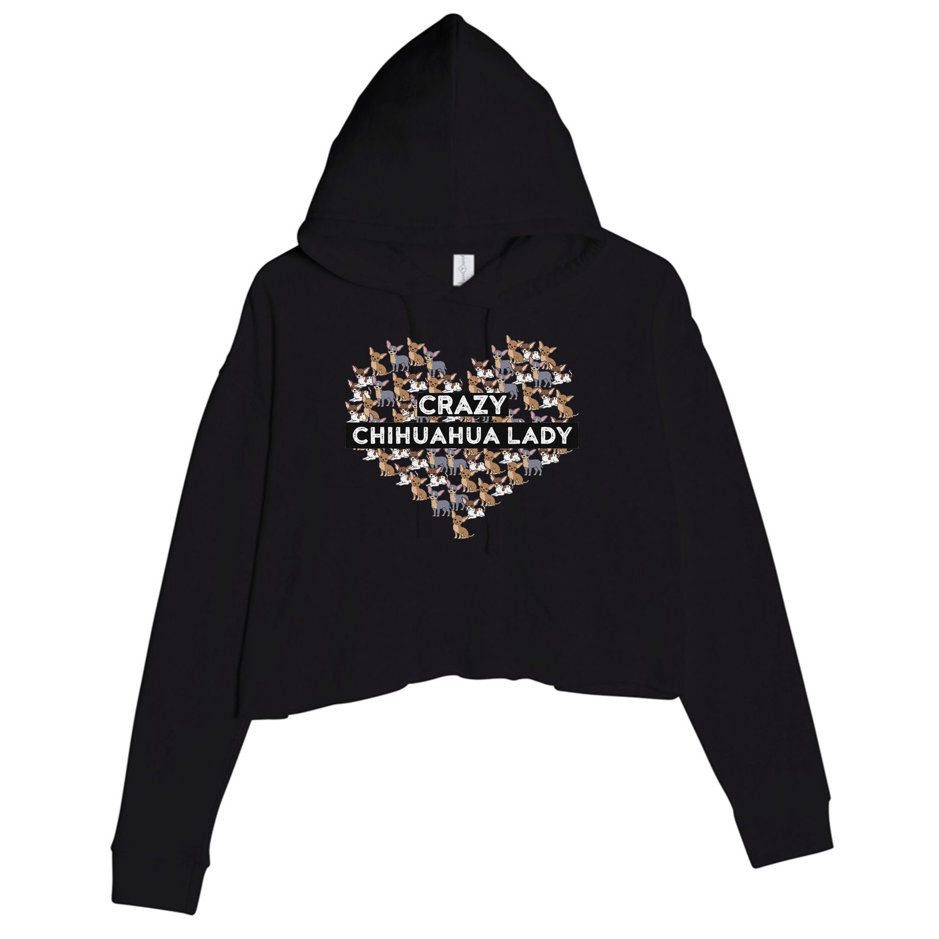 Chihuahua Funny Crazy Chihuahua Lady Crop Fleece Hoodie